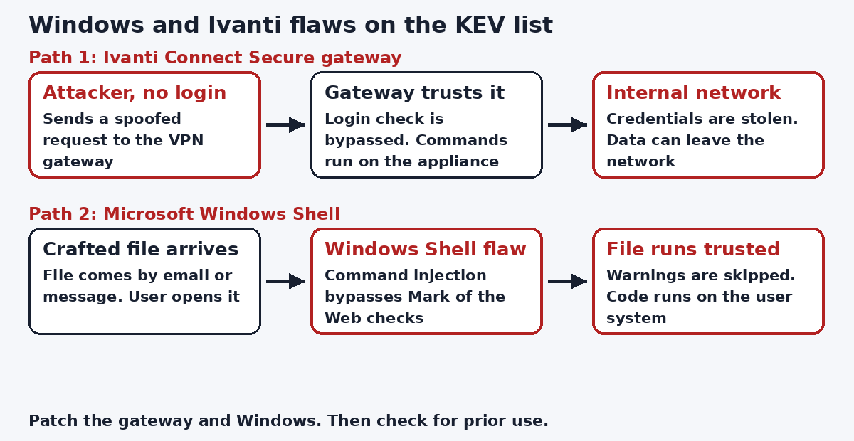 Windows and Ivanti KEV diagram
